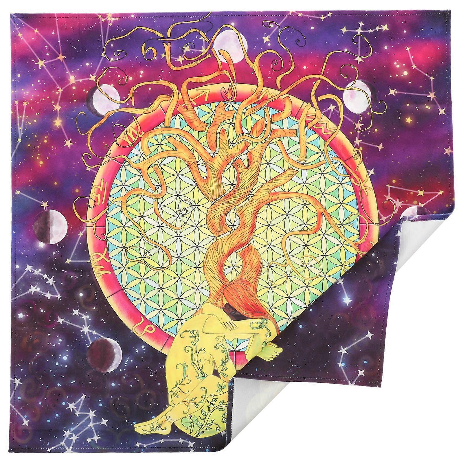 Square Table Cloth For Divination Rituals Polyester Vintage Decorative Protector 1Pcs