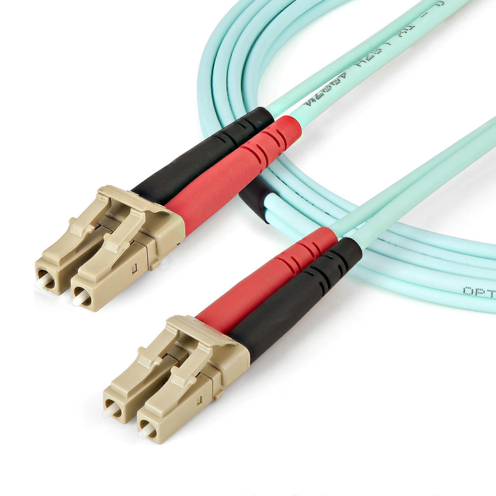 StarTech.com Aqua OM4 Duplex Multimode Fiber Optic Cable - 100 Gb - 50/125 - LSZH - LC/LC - (2m)