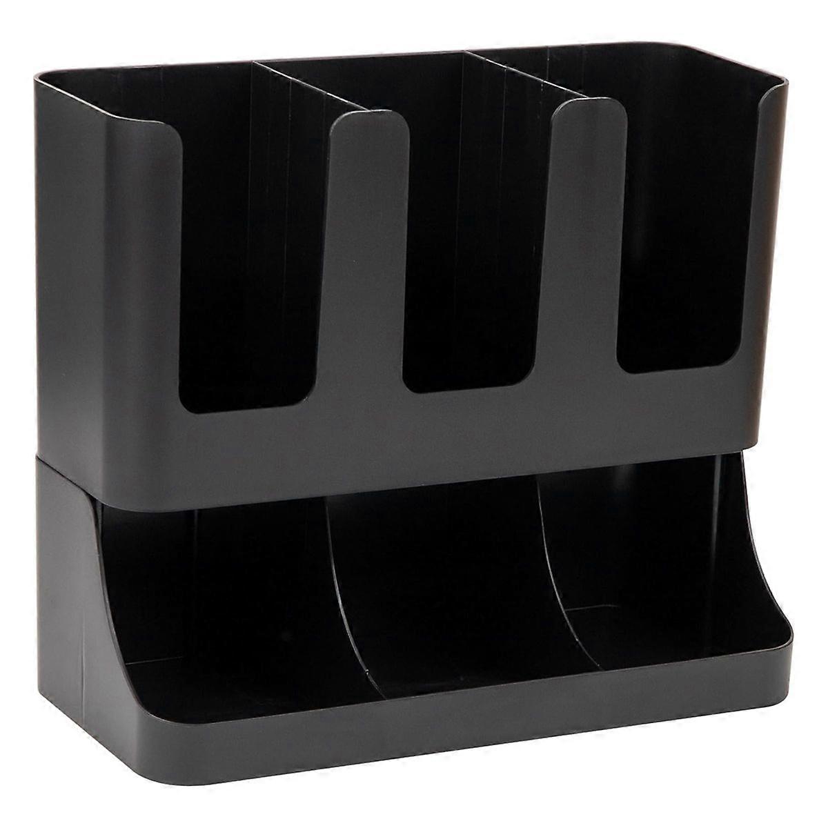 Disposable Paper Cup Holder, Multi-Functional Storage Box,Coffee Shop Straw Storage Box, Multi-Purpose Storage Box Black