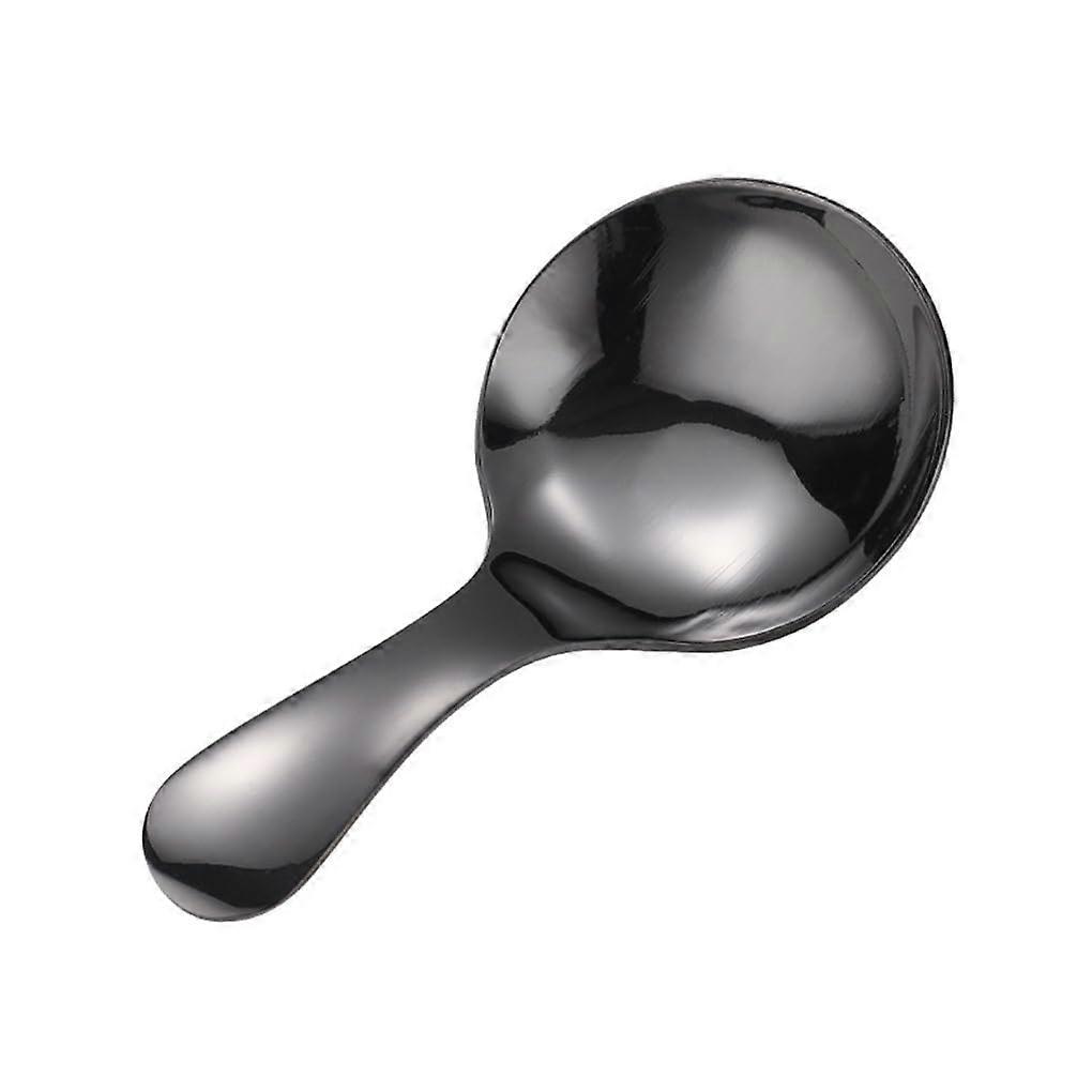 Stainless Steel Teaspoon Black Short Handle Durable MultiPurpose Dessert Spoon Flatware