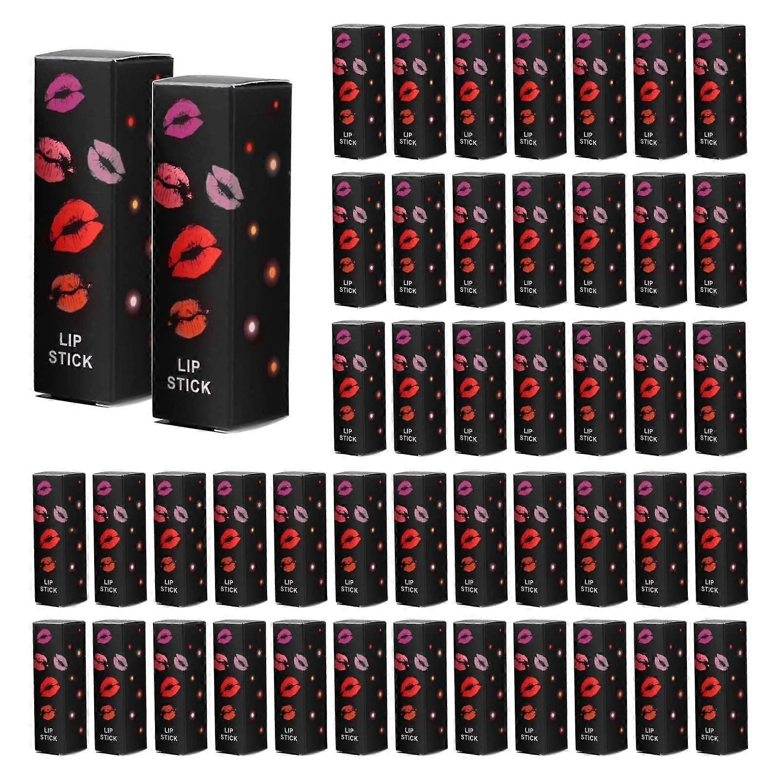 Black Lip Gloss Packaging Boxes 100 Pack Bulk Cosmetic Paperboard Boxes for Lipstick and Balm
