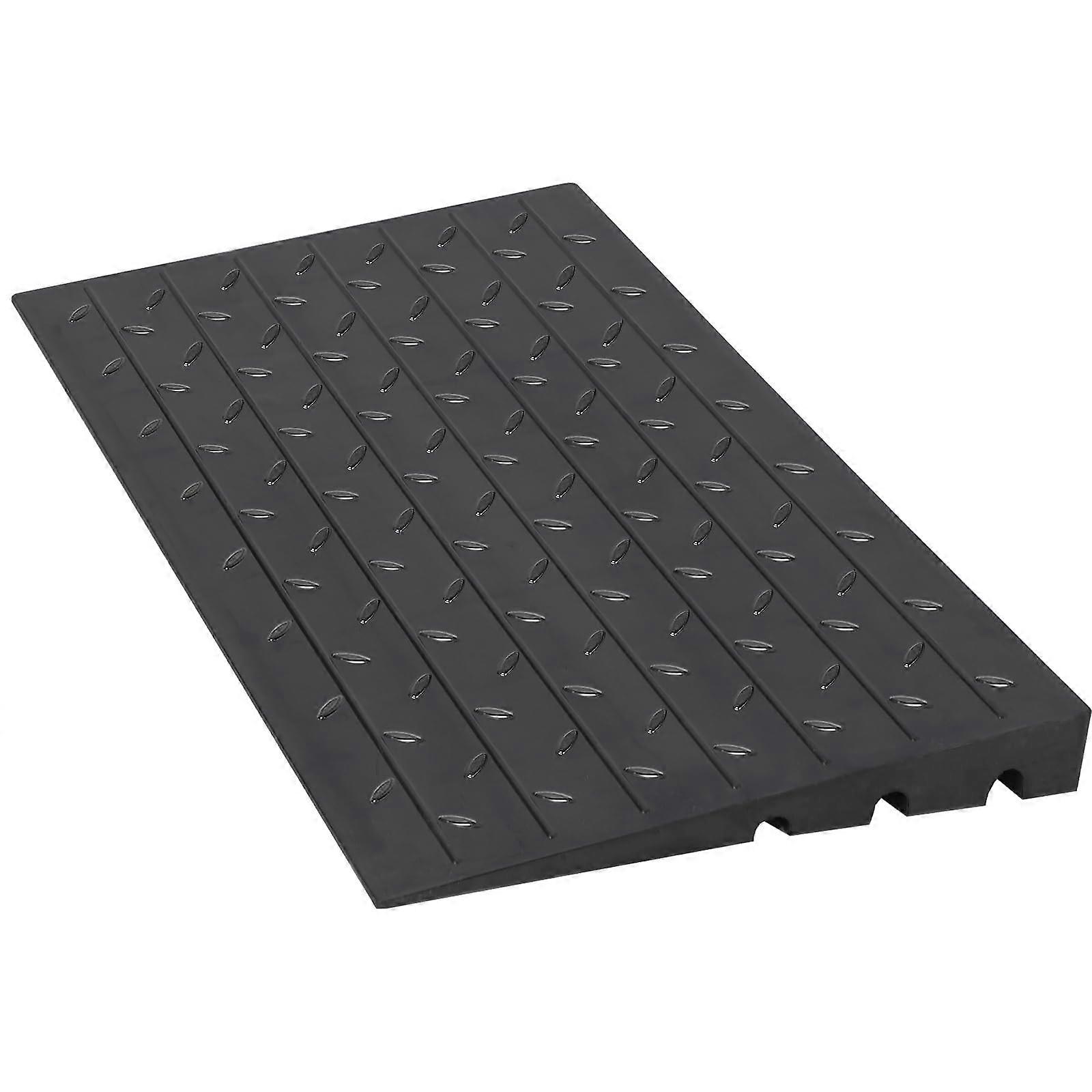 Wheelchair Ramp 2.5 Inch Rubber Threshold Ramp with SlipResistant Surface and Cable Protector