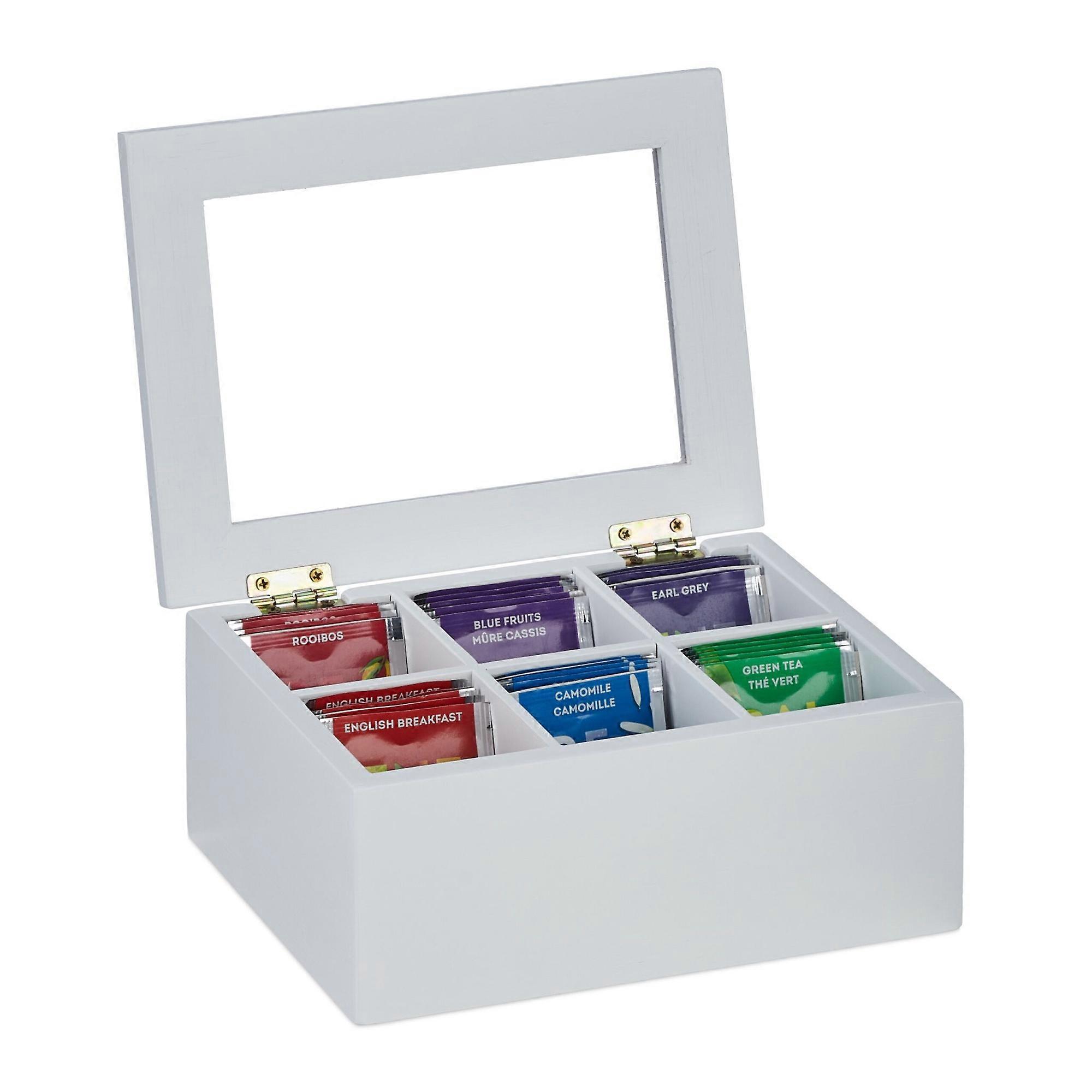 Vit teask med 6 fack