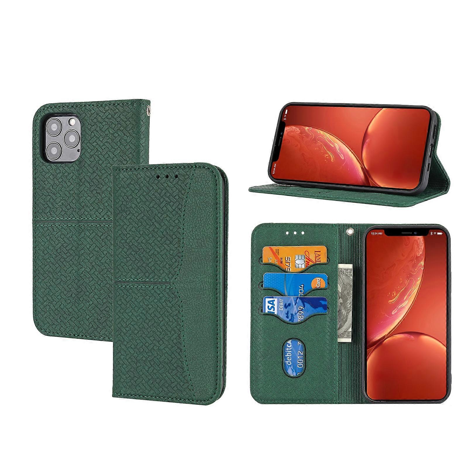 Woven Texture Stitching Magnetic Leather Phone Case