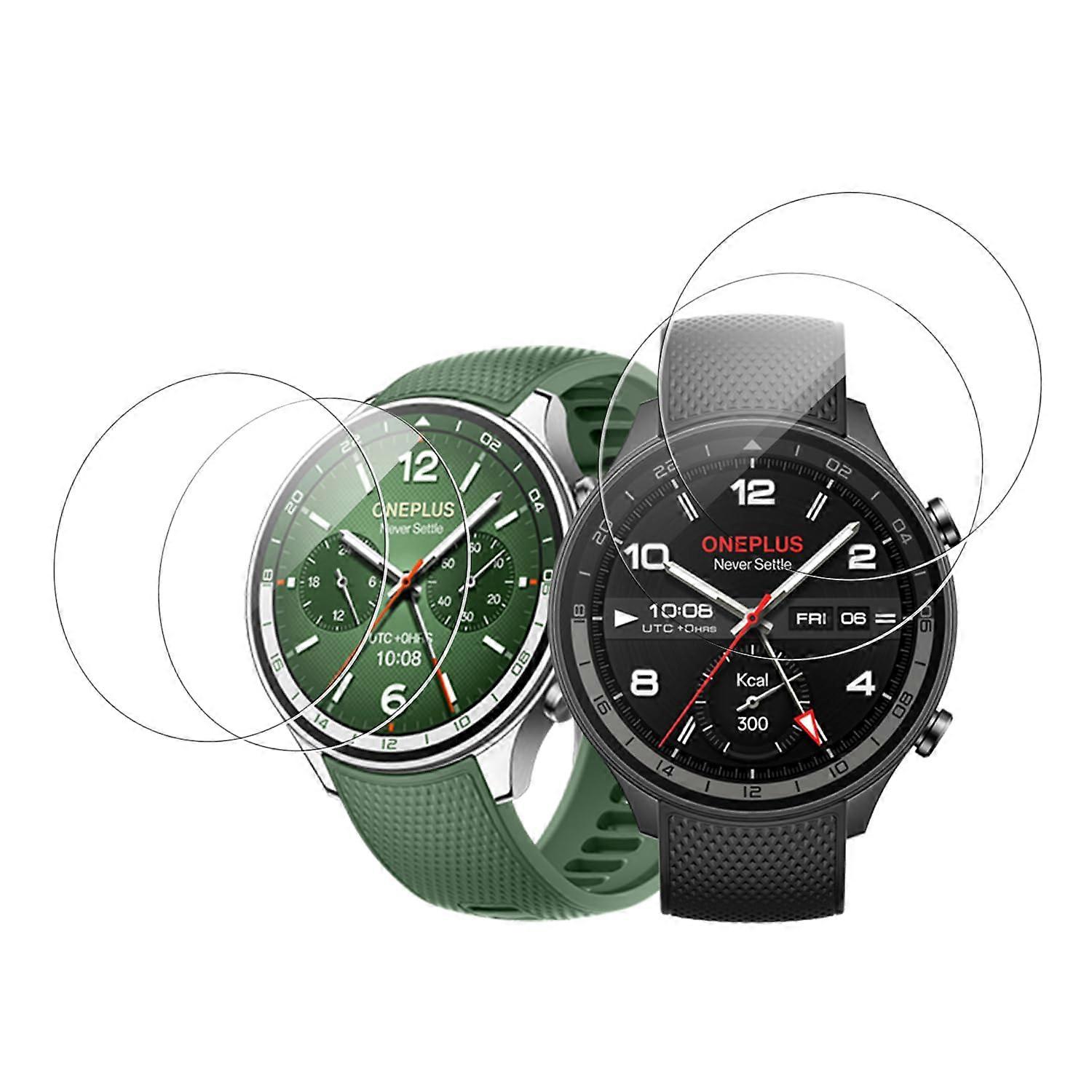 Screen Protector 4 Pack, 9H Tempered Glass, HD Clear, Scratch Resistant for OnePlus Watch 2R