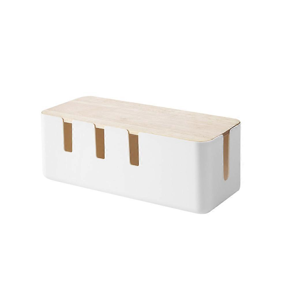 Plastic Wire Container Beige Wire Storage Box for Cable Management 2Pcs