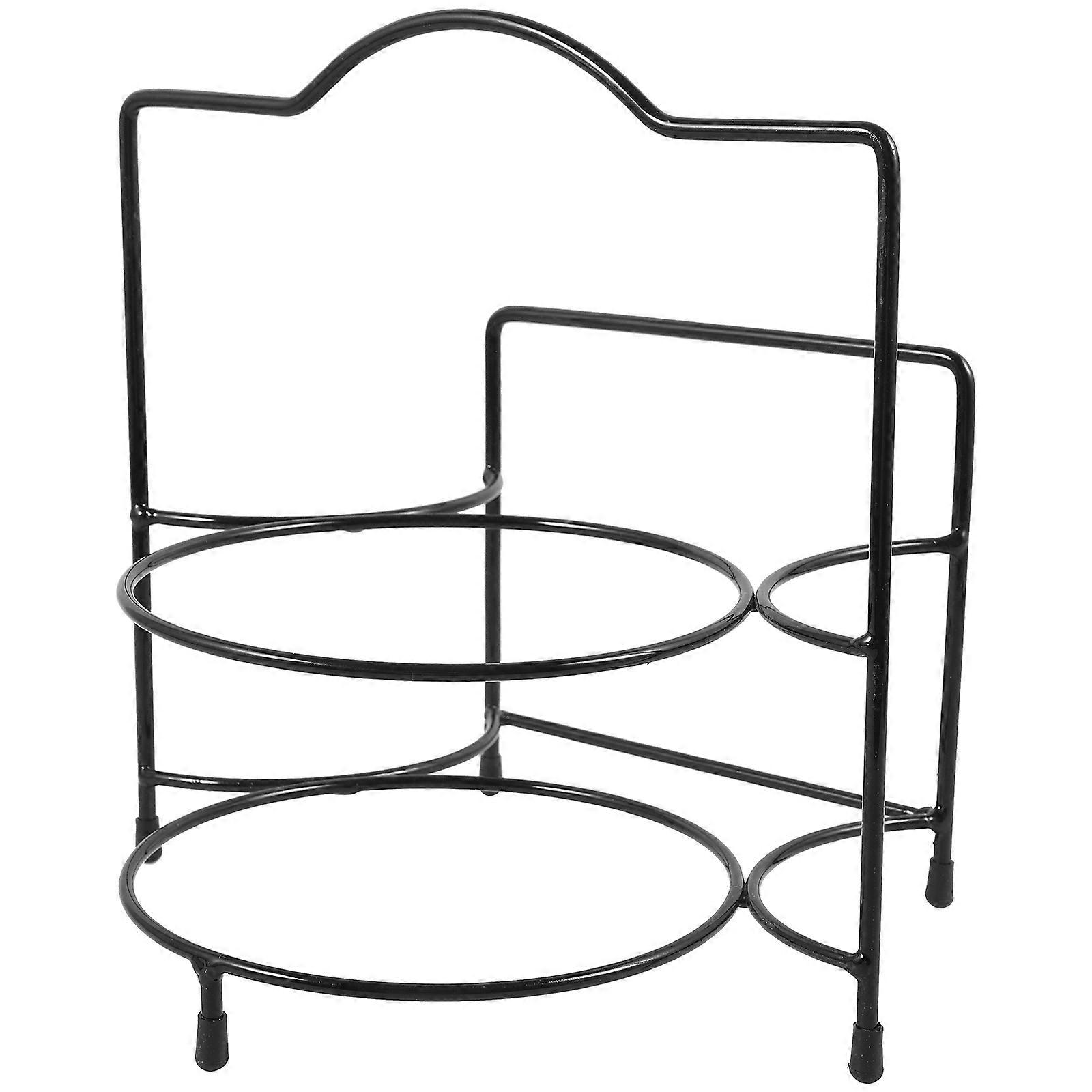 Tiered Cake Stand Rustic Dessert Holder Showcase Desserts Black Durable Material 1Pcs