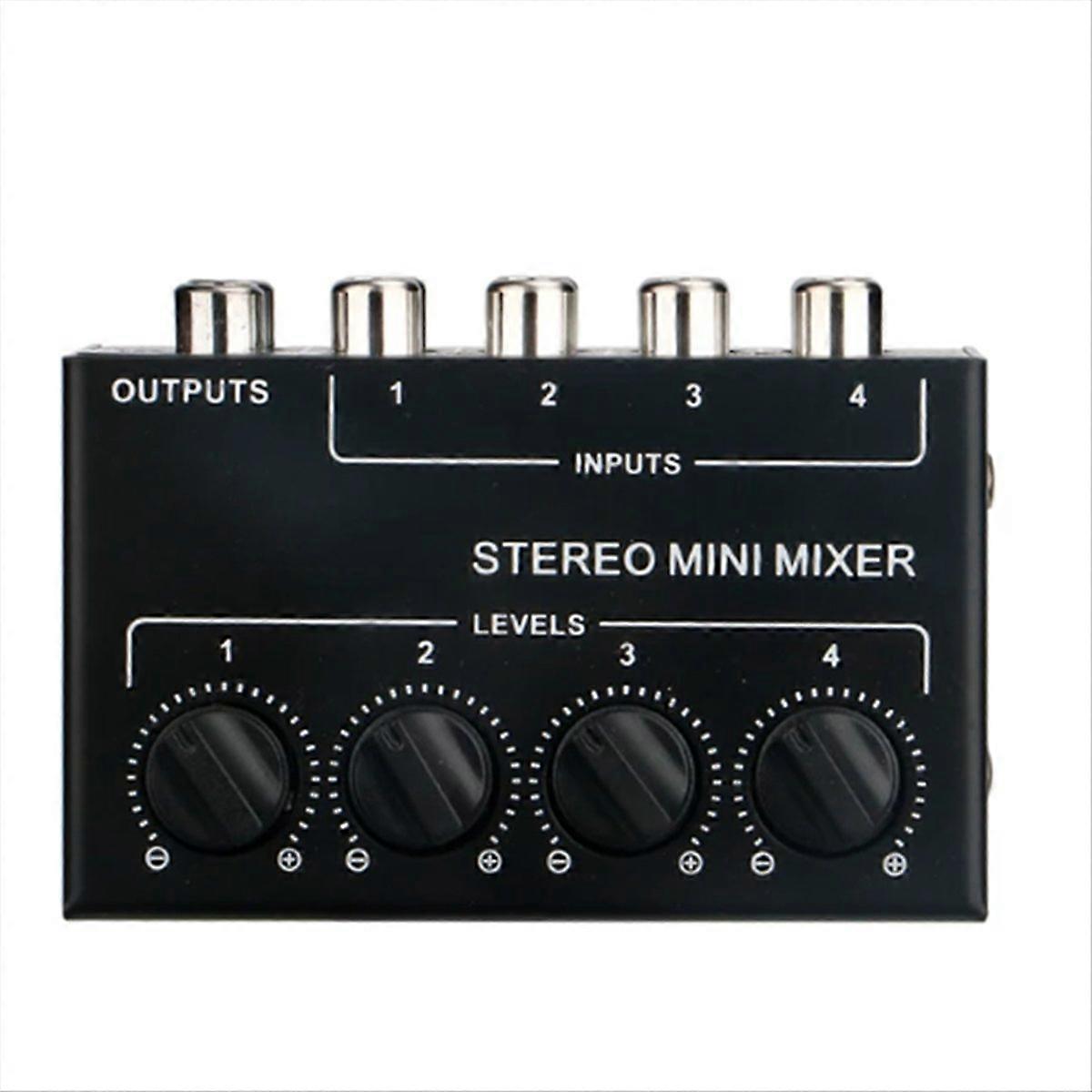 4 Channels Passive Stereo Mixer Mini Audio Mixer for Live Studio