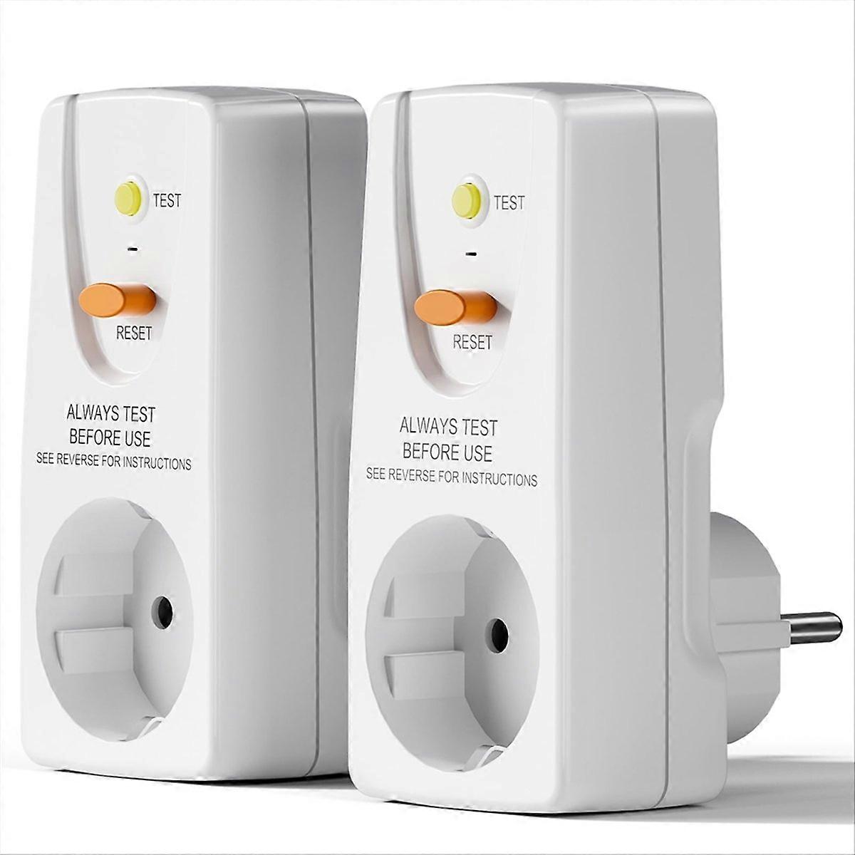 2pack 16A Gfci Leakage Protection Plug Rcd Socket Home EU Plug