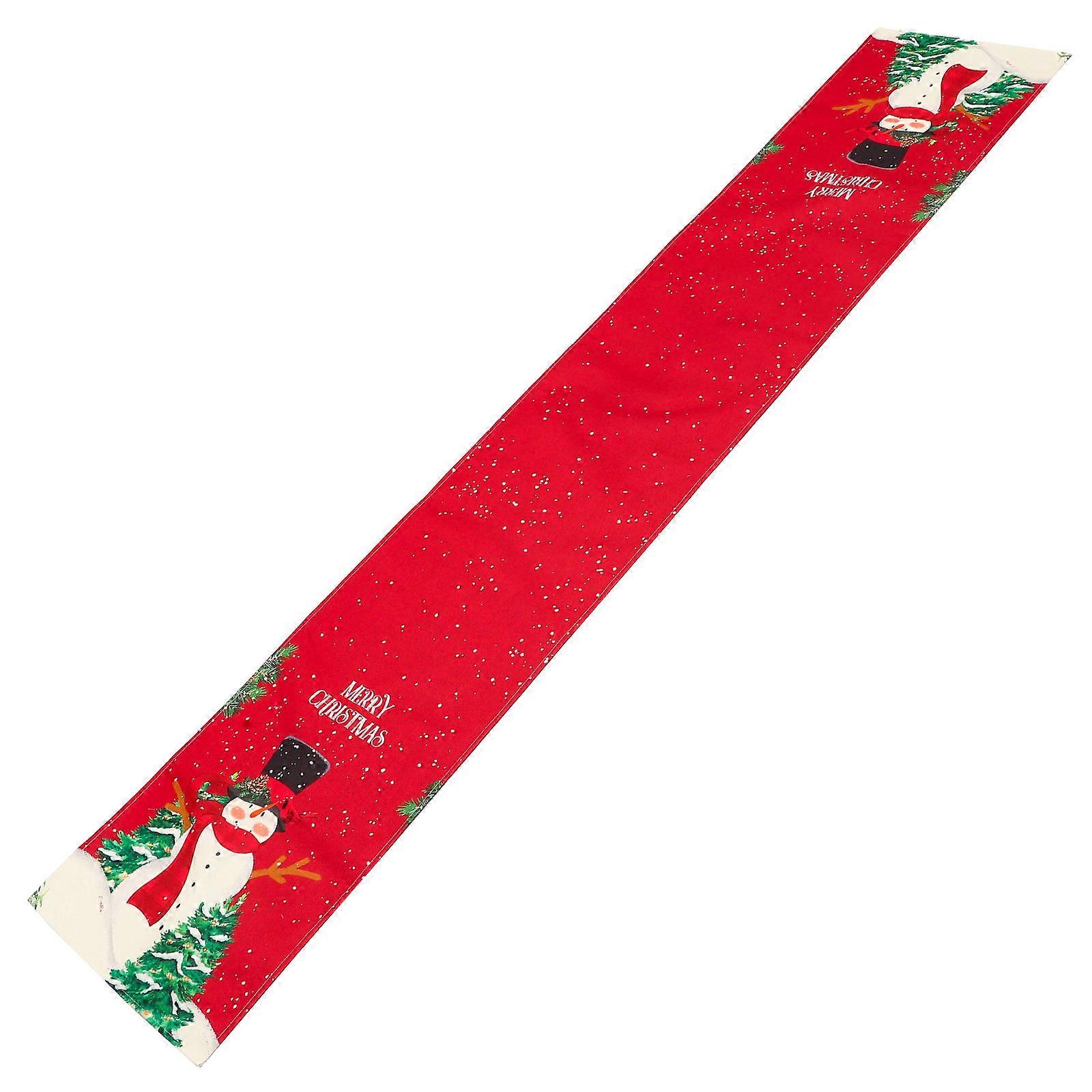 Xmas Table Runner Red Decorative Table Runner for Party 4Pcs Set