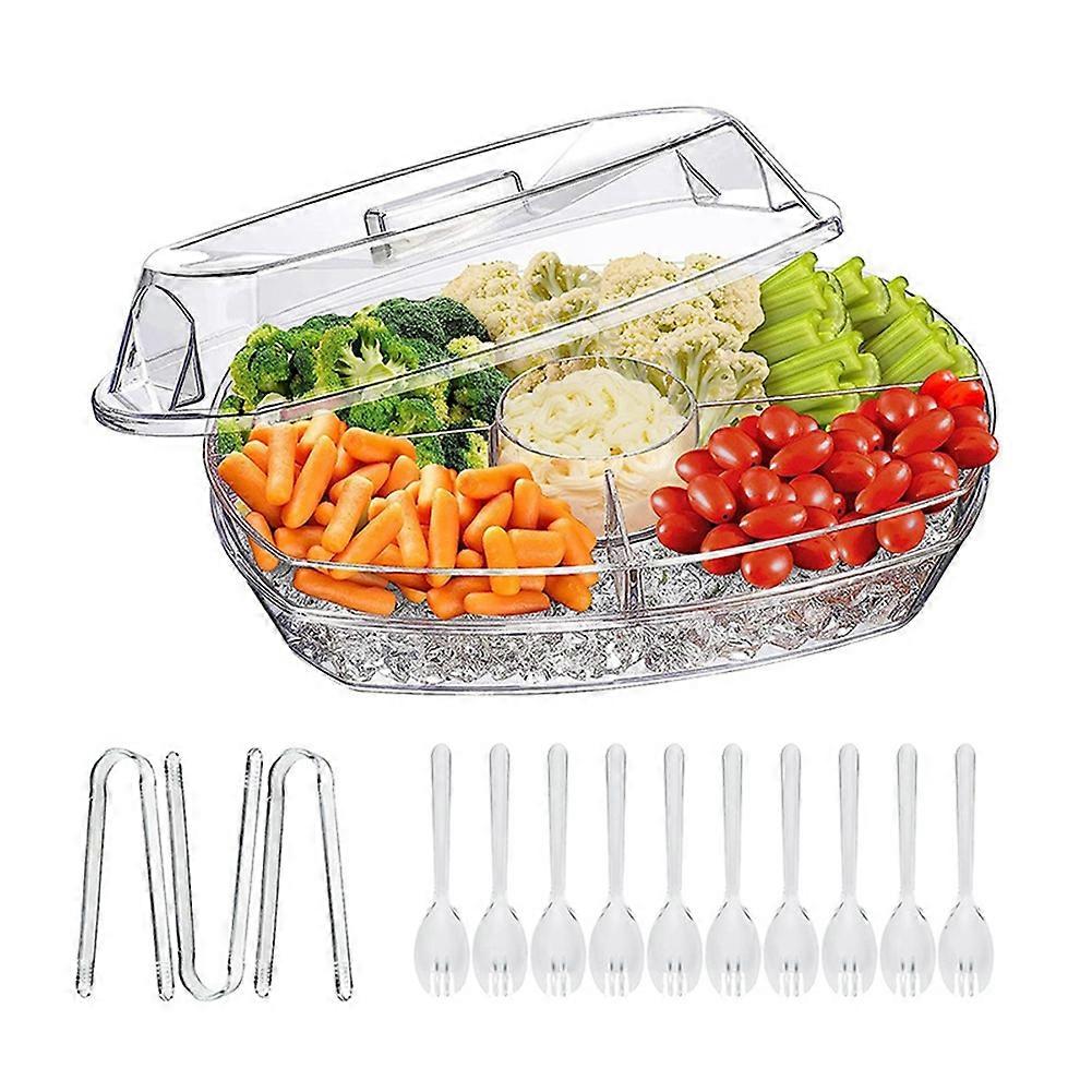 Chilled Serving Platters,Chilled Veggie Tray,Fruit Ice Serving Tray