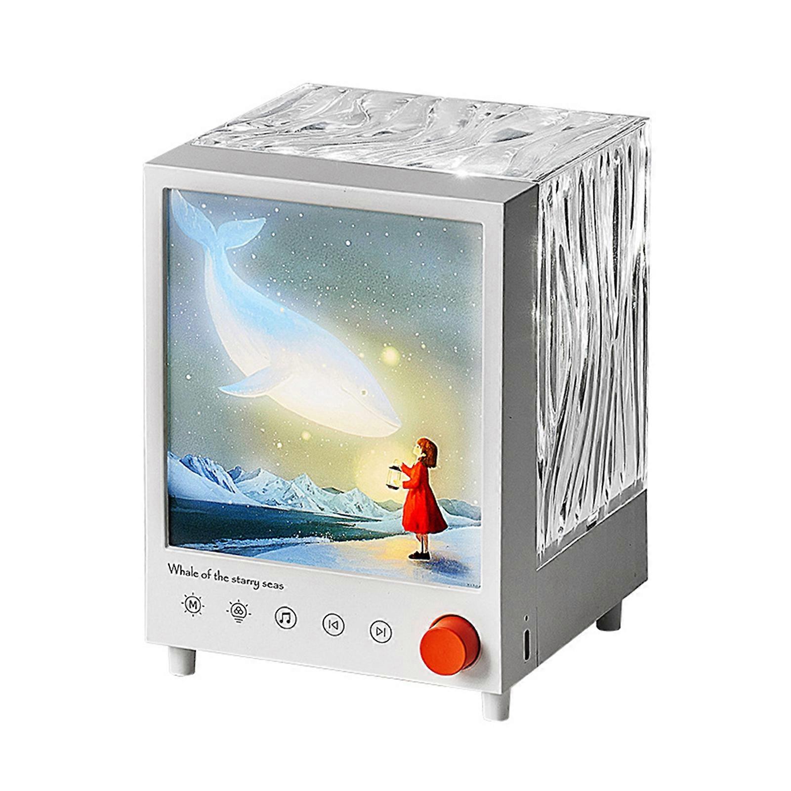 Aurora Projector Night Light with Bluetooth-compatible Speaker Color Changing LED Wave Effect Night