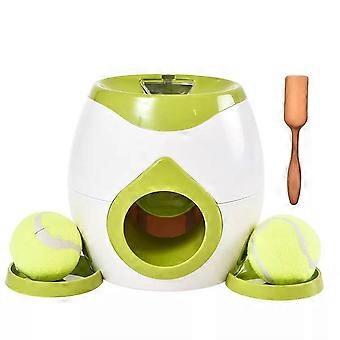 Pet Supplies 2 in 1 Pet Feeding Machine Automatic Interactive Toy Reward Machine Leak Food Tennis Ball Launcher Cat Play