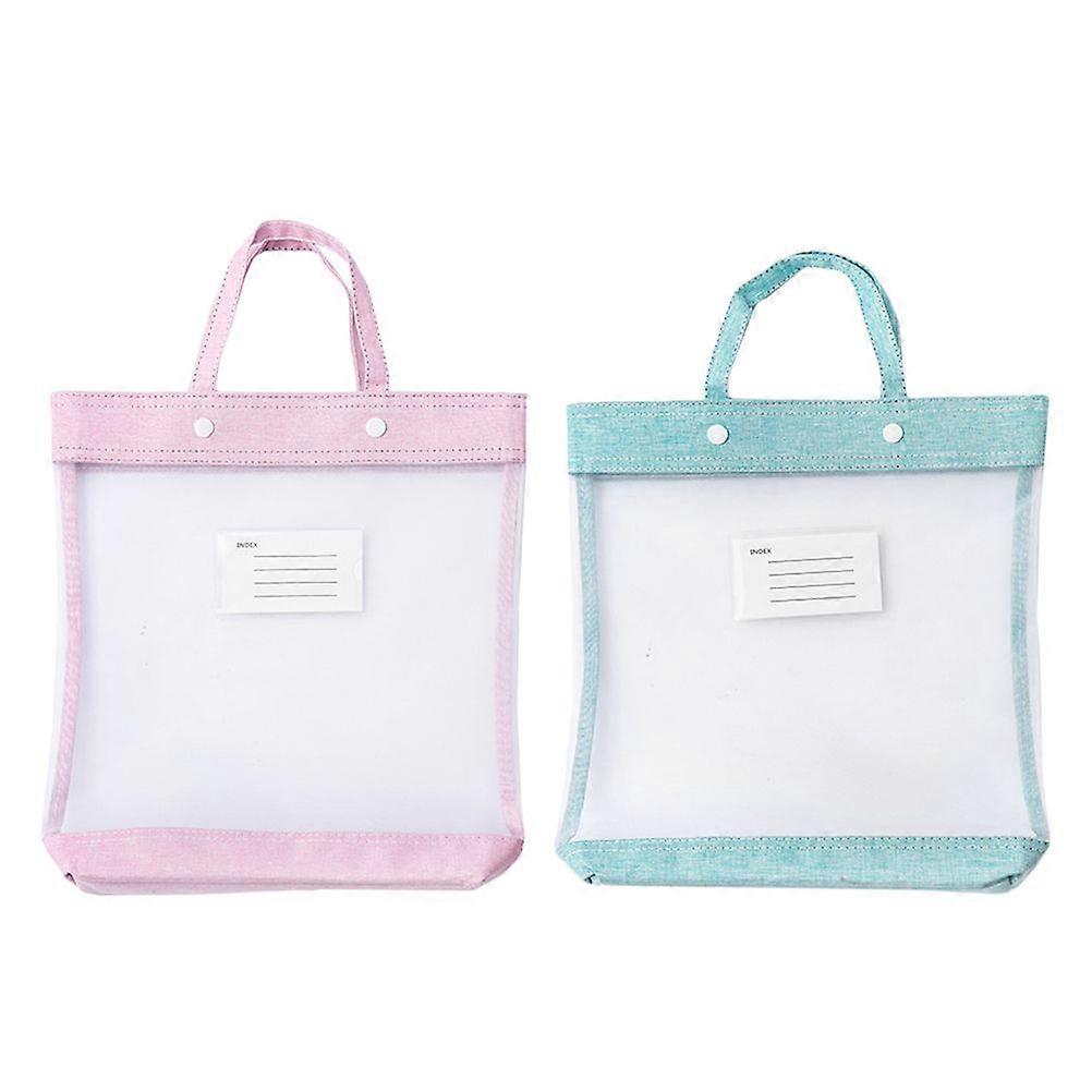 2pcs Document Folder Snap Button File Bag File Holders Handheld Document Bags