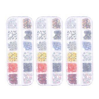 3 Boxes Halloween Nail Art DIY Slices Funny Nail Decorators Nail Art Supplies