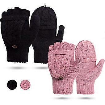 Mitaines sans doigts - Gants demi-doigts en tricot pour dames