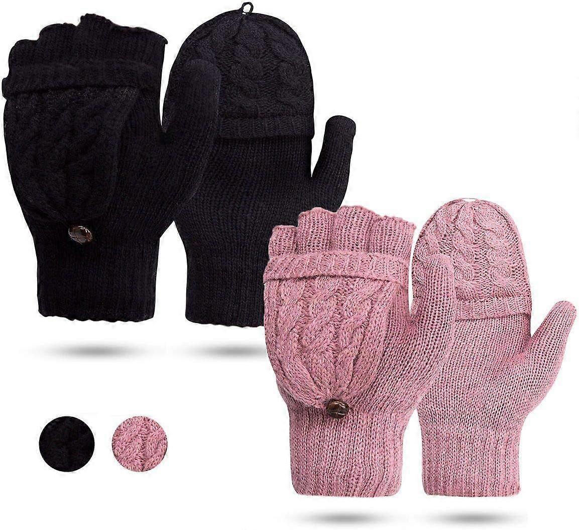Fingerless Fäustlinge - Gestrickte Halbfingerhandschuhe für Damen
