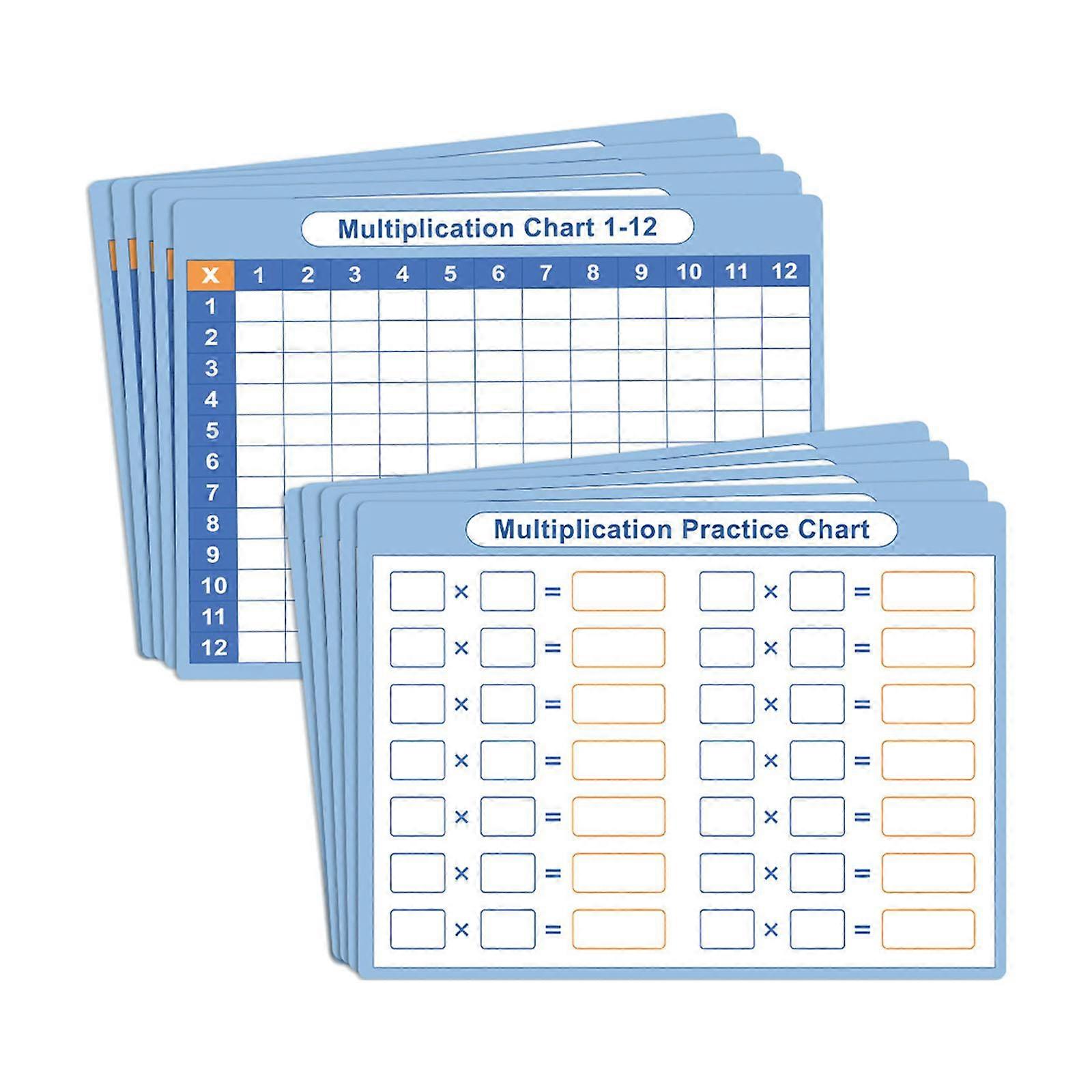 10Pcs Multiplication Chart Whiteboard Math Handwriting Table Times Table