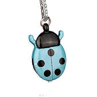 Fashion Cute Small Golden Beetle Pocket Watch With Chain Lightweight Necklace Pendant Clock Adult Children Ladybug Watch_hjab