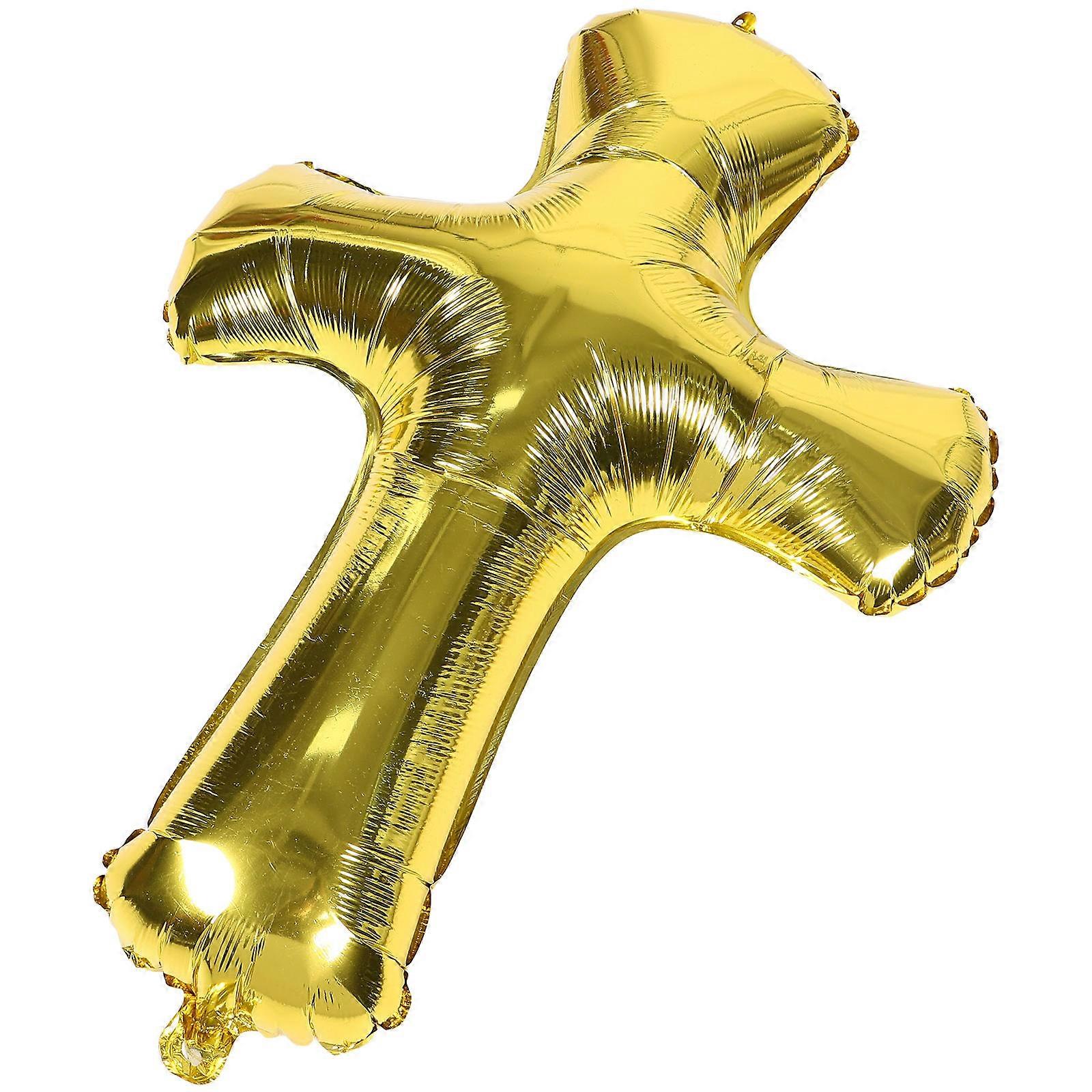 Golden Cross Shape Balloon for Baptism Party Decorations