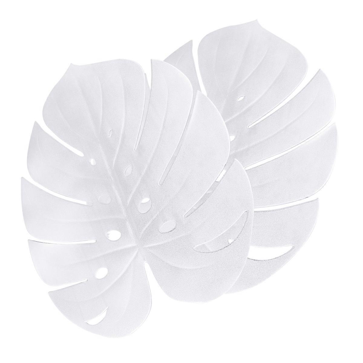 Turtle Leaf Shaped Placemat for Kitchen Use 4Pcs Silver Eva Coasters