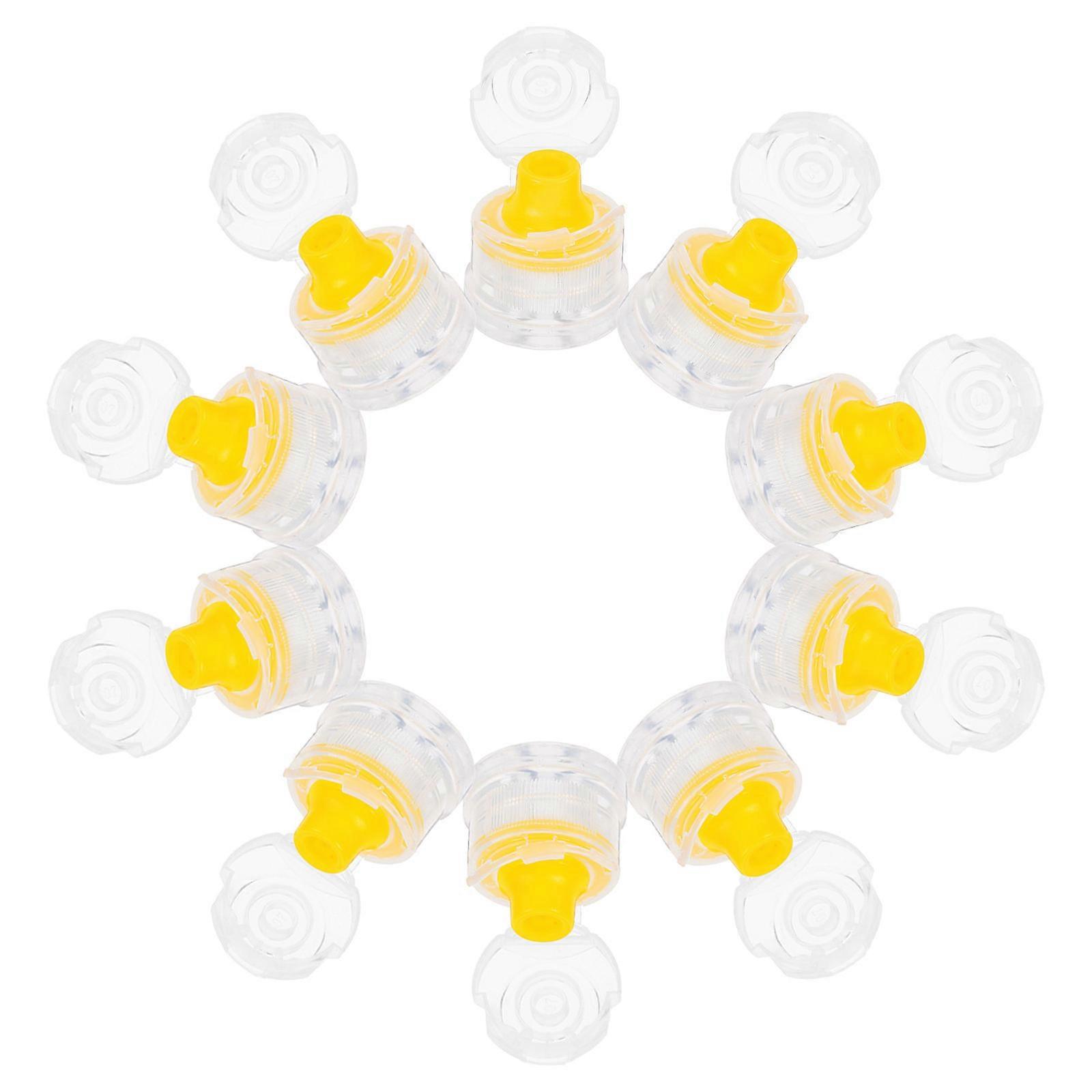 Push Pull Cap Replacement Transparent Plastic Silicone Flip Tops 10Pcs