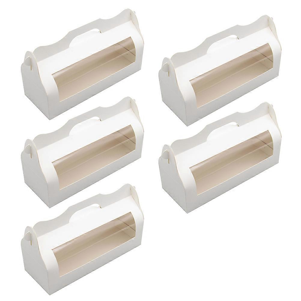 Toast Packaging Box Baking Boxes for Bread 5Pcs White Portable Food Boxes