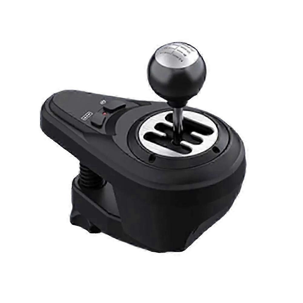 Driving Shifter: 6+1 H-Pattern, 2 Button Push-Down Reverse Gear, Plug-Play compatible with PC & Multi-Device Racing Steering Wheels