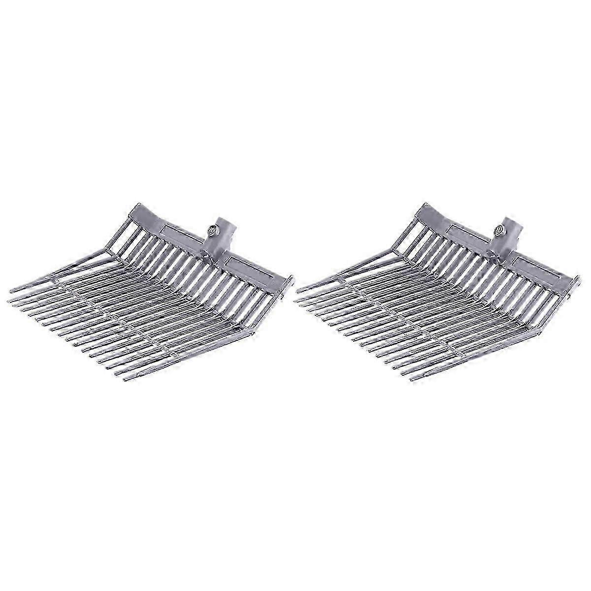 Manure Fork Replacement Head, Pitchfork Head, grey,2pcs