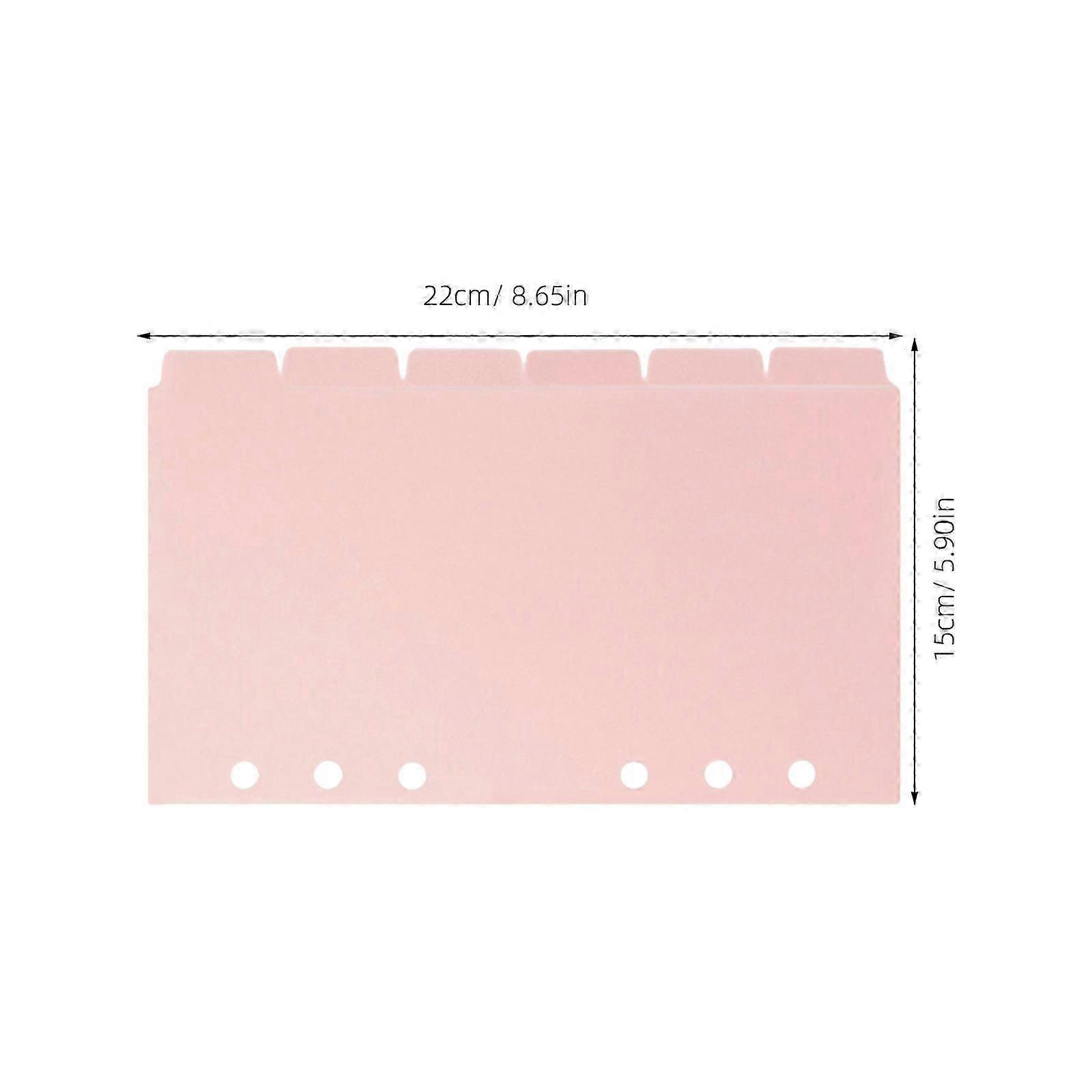 Pink Binder Dividers Notebook Divider for Sorting 6 Sheets with Tabs