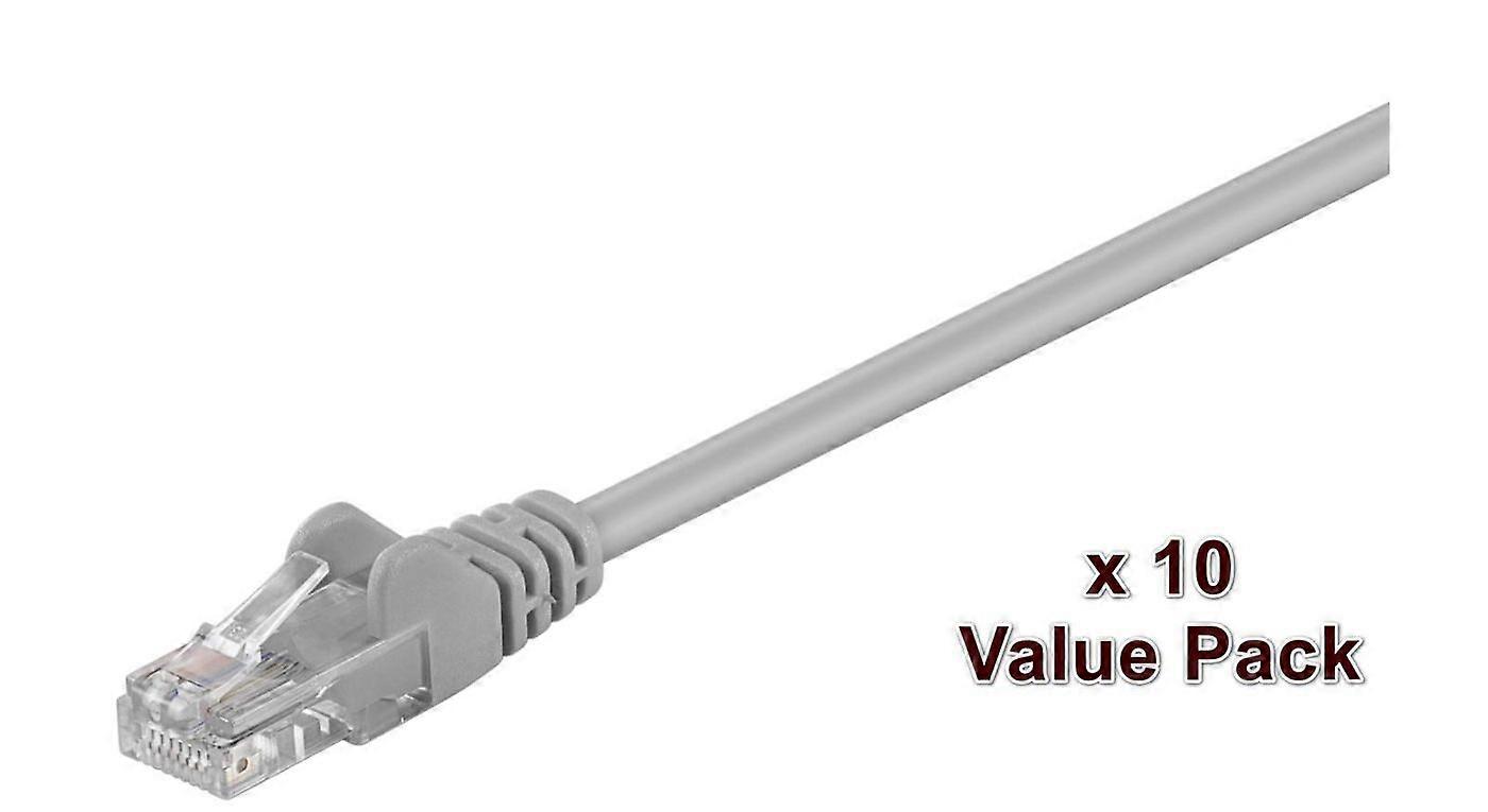 MicroConnect CAT5e U/UTP Network Cable 0.5m Grey VALUEPACK (10pcs)