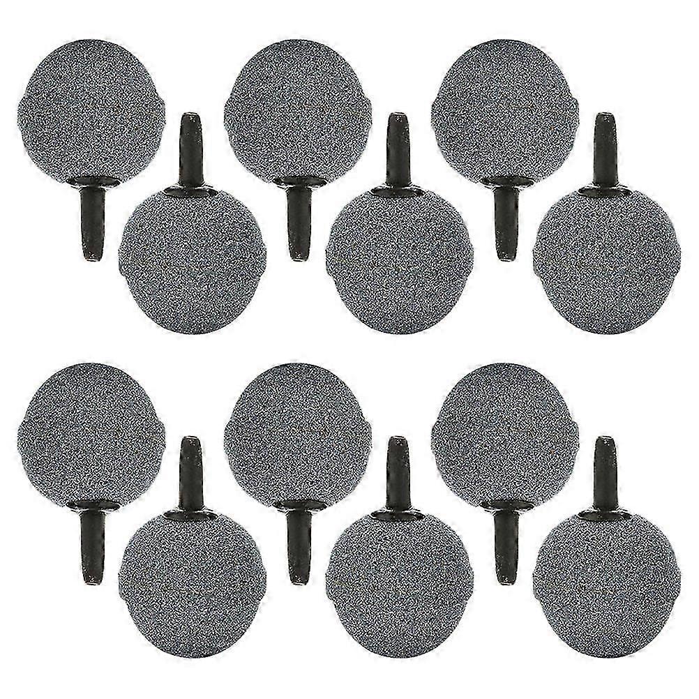 Fish Tank Bubble Diffuser Stone for Aquarium 72Pcs Round Grey