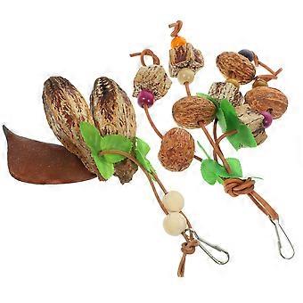 Wooden Bird Chew Toy Parrot Hanging Chew Toy for 8Pcs Collection