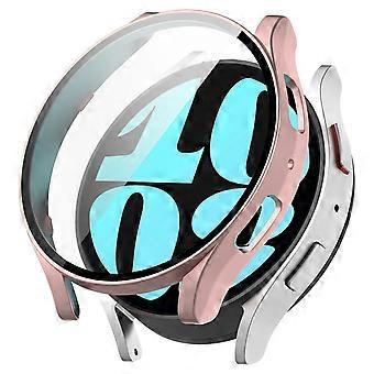 Für Samsung Galaxy Watch 6 40mm 360 Grad Smartwatch Schutzhülle mit Glas Gold 