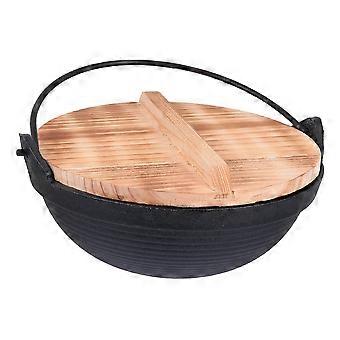 Nonstick Camping Cookware Set Outdoor Heat Resistant Cast Iron Hanging Stew Pot