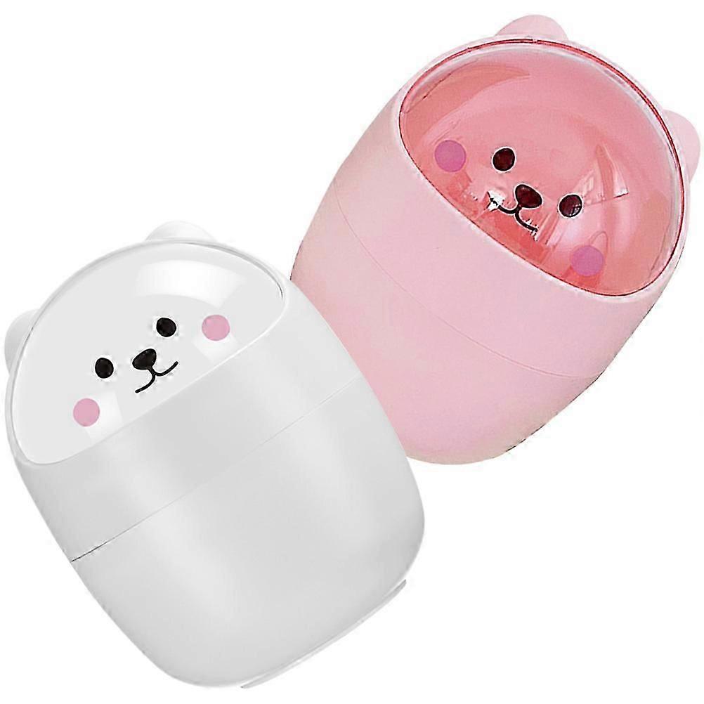 Cartoon Trashcan Bedside Garbage Can for Desktop Use 2Pcs Set