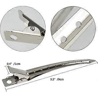 14er-Packung Entenschnabel-Haarspangen, 3,5 Zoll, rostfreie Metall-Alligator-Lockenspangen mit Löchern zum Stylen und Färben der Haare (Farbe: A)