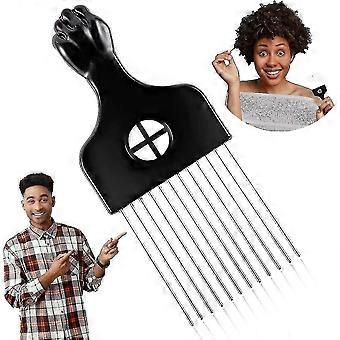 1pcs Comb Smooth & Sturdy Metal Hair Pick For Detangling And Styling