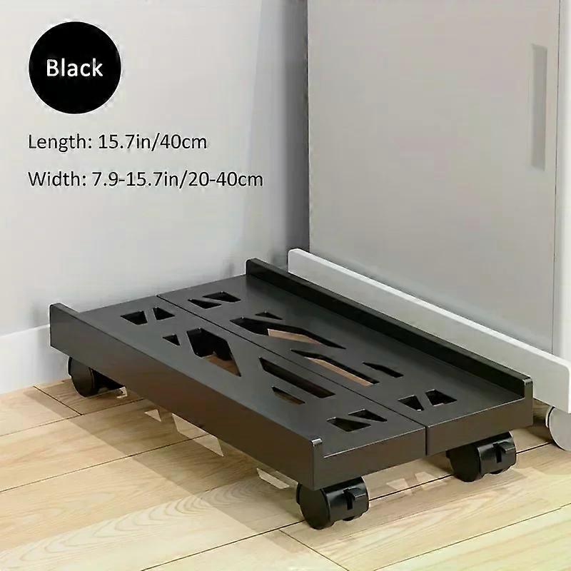 CPU Stand with 4 Easy-Glide Wheels, Elevated Airflow, Under-Desk Computer Tower Stand
