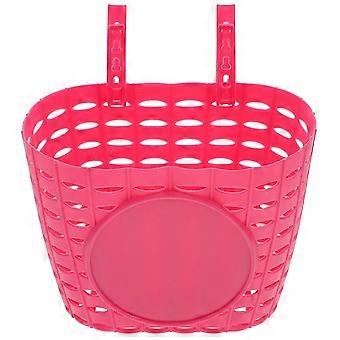 1pc Plastic Children Basket Detachable Bike Storage Basket compatible with Kids Bike(Pink)
