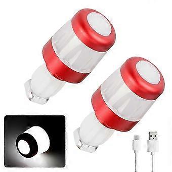 2-Pack USB Rechargeable Bike Handlebar LED Lights Cycling Safety Turn Signals Waterproof Scooter Bicycle Warning Lights
