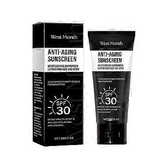 Nærende ansigts- og kropssolcreme med jojobaolie og sheasmør Dyb hydrering, UVA/UVB-beskyttelse, blid aloe vera, velegnet til mørk hud, anti-agi