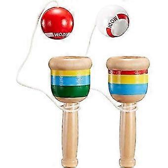 2 sztuki Jacks Game z piłką Paddle Ball z kubkiem strunowym i grą w piłkę Mini piłka do łapania drewna, koordynacja dłoni i oka Piłka do łapania piłki