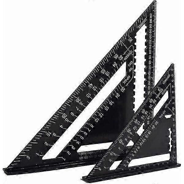 Woodworking Triangular Ruler, Aluminum Alloy Durable and Rustproof, 2-Piece Set (18/30cm), Construction Scribing Tool