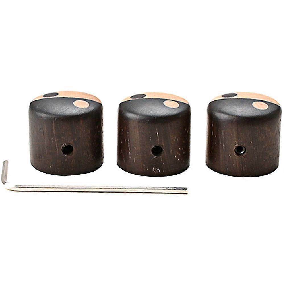 Wood Guitar Tone Control Knobs for Replacement 3Pcs Black Guitar Accessories