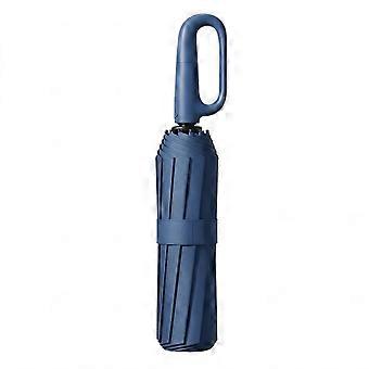 RUIYUE Creative Ring Buckle Windproof Reinforced Umbrella, Automatic Open Close Compact Folding Travel Umbrella with Carabiner Handle, UPF 50+ UV 