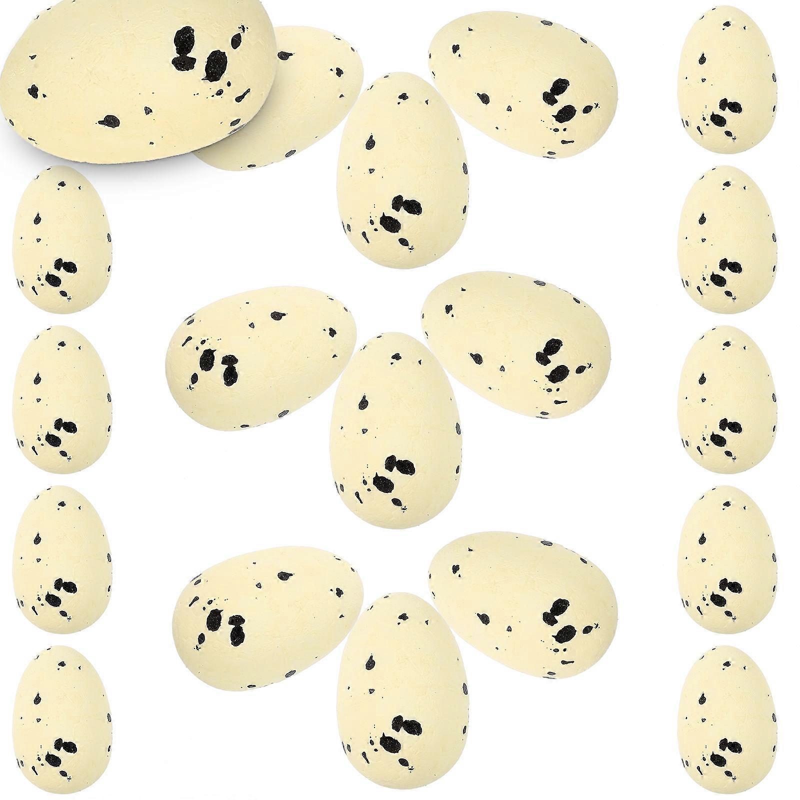 60pcs Simulated Bird Egg Decorations Easter Eggs Ornament Reusable Foam Eggs Easter Party Layout