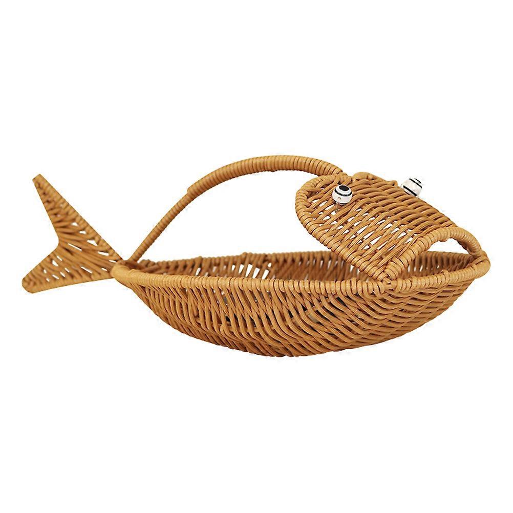 Light Brown Fish Shape Snack Storage Basket with Multifunctional Use