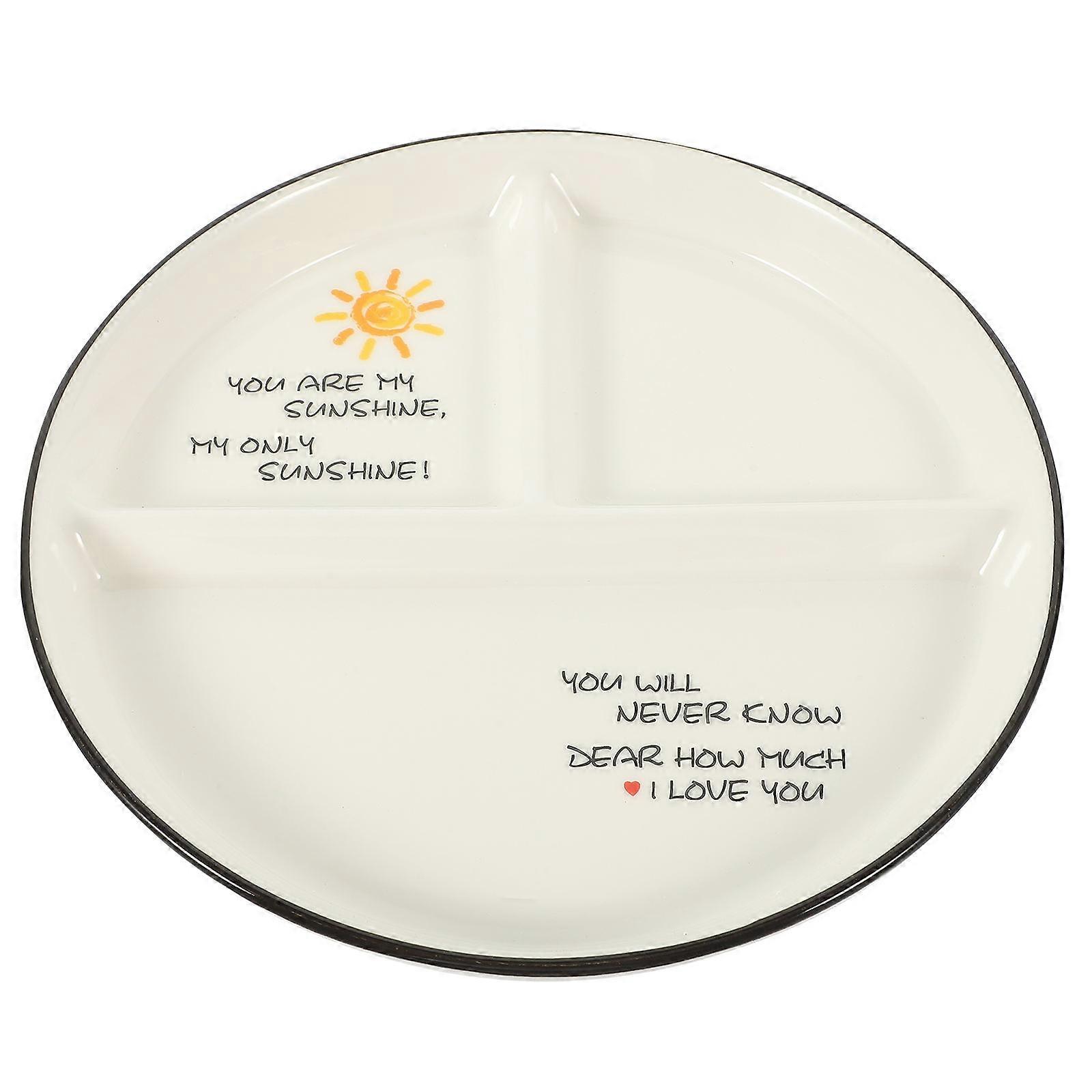 Ceramic Divided Serving Dish for Holding Ash Smooth Surface Plate