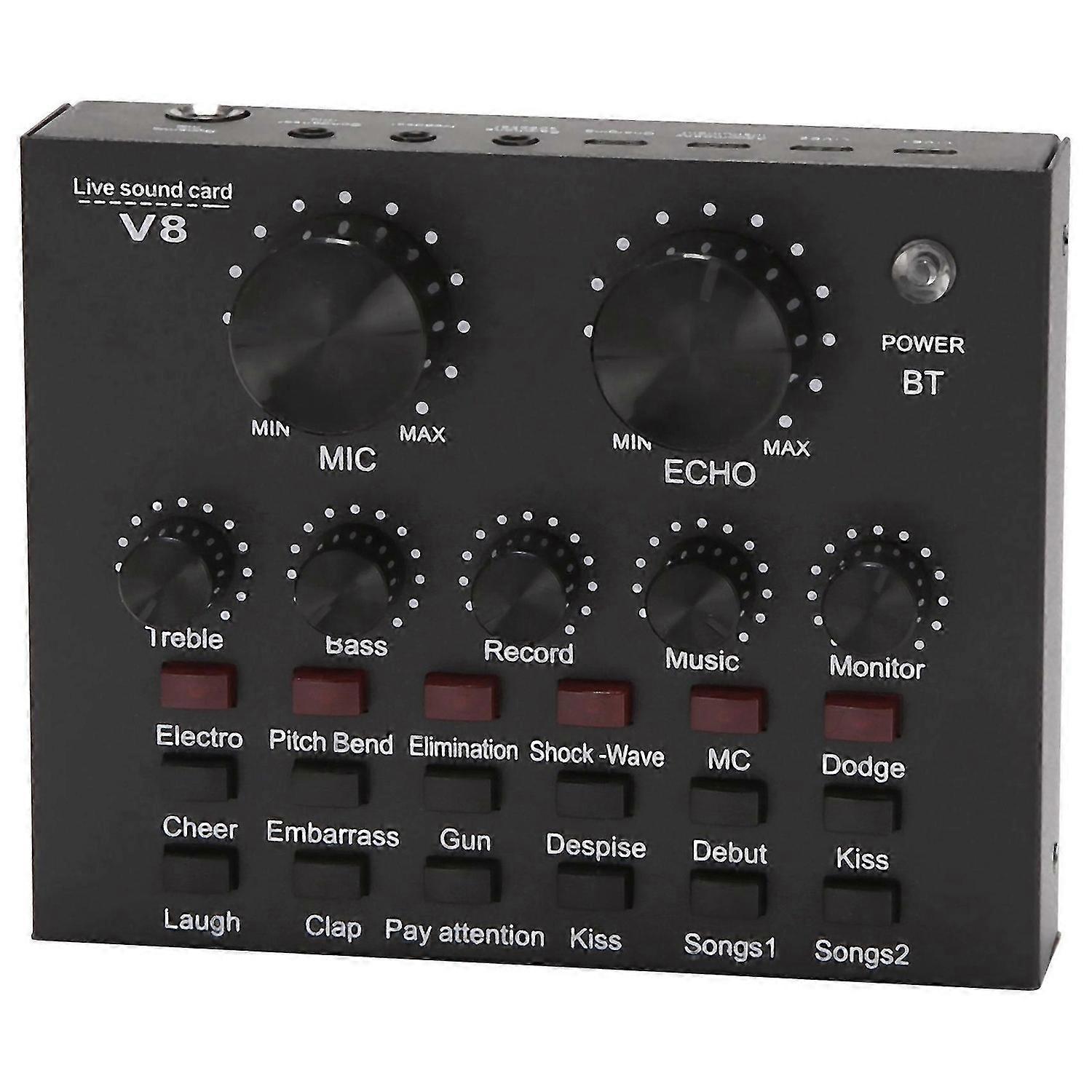 V8 Sound Card Audio Set Interface External Usb Live Microphone Sound Card Bluetooth Function for Com